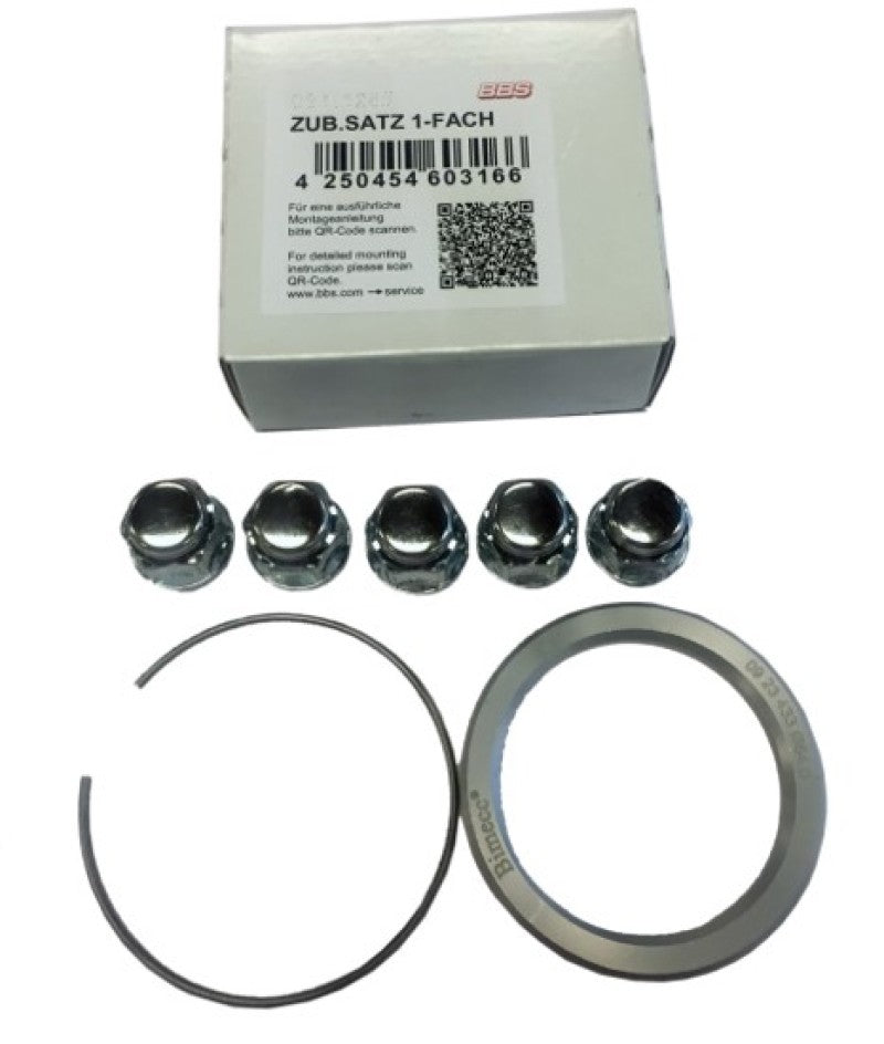 BBS PFS KIT - Camaro 2010 - Includes 82mm OD - 67mm ID Ring / 82mm Clip / Lug Nuts BBS