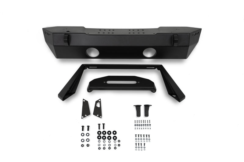 DV8 Offroad 07-23 Jeep Wrangler/Gladiator JT/JK/JL FS-25 Stubby Front Bumper w/Plated Bull Bar DV8 Offroad