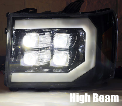 AlphaRex 07-13 GMC Sierra NOVA-Series LED Projector Headlights Jet Black - 880608 AlphaRex