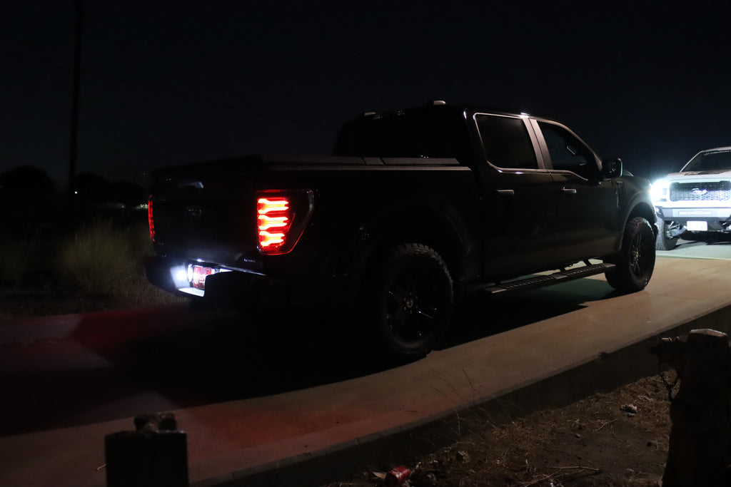 AlphaRex 21-23 Ford F150 LUXX-Series LED Tail Lights Black - 653020