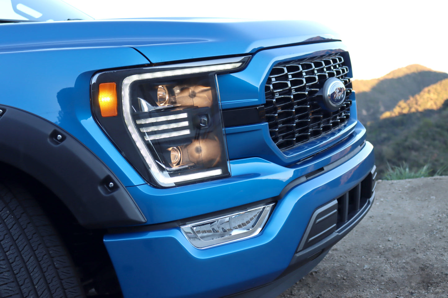 AlphaRex 21-23 Ford F150 PRO-Series Halogen Projector Headlights Alpha-Black - 880294 AlphaRex