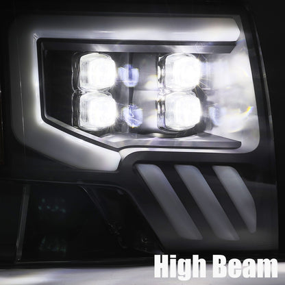 AlphaRex 09-14 Ford F150 NOVA-Series LED Projector Headlights Black - 880192 AlphaRex