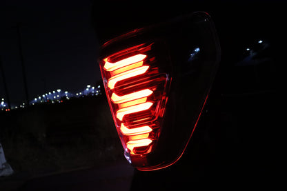 AlphaRex 653030 21-23 Ford F150 LUXX-Series LED Tail Lights Black-Red - 653030