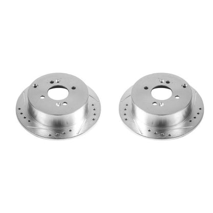 Power Stop 06-08 Hyundai Accent Rear Evolution Drilled & Slotted Rotors - Pair PowerStop