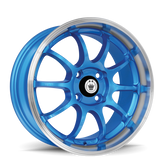 Konig Lightning 15x7 4x100 ET38 Blue/Machine Lip