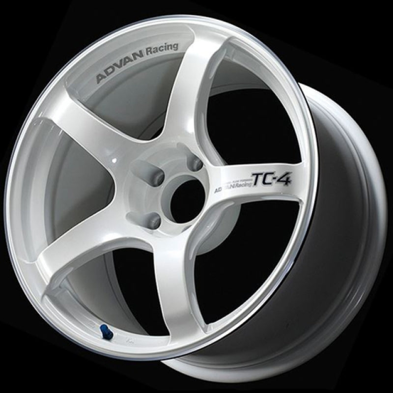 Advan YAD8E41AWMR TC4 18x7 / 4x100 / +41 Offset / 63 CB - Racing White Metallic & Ring