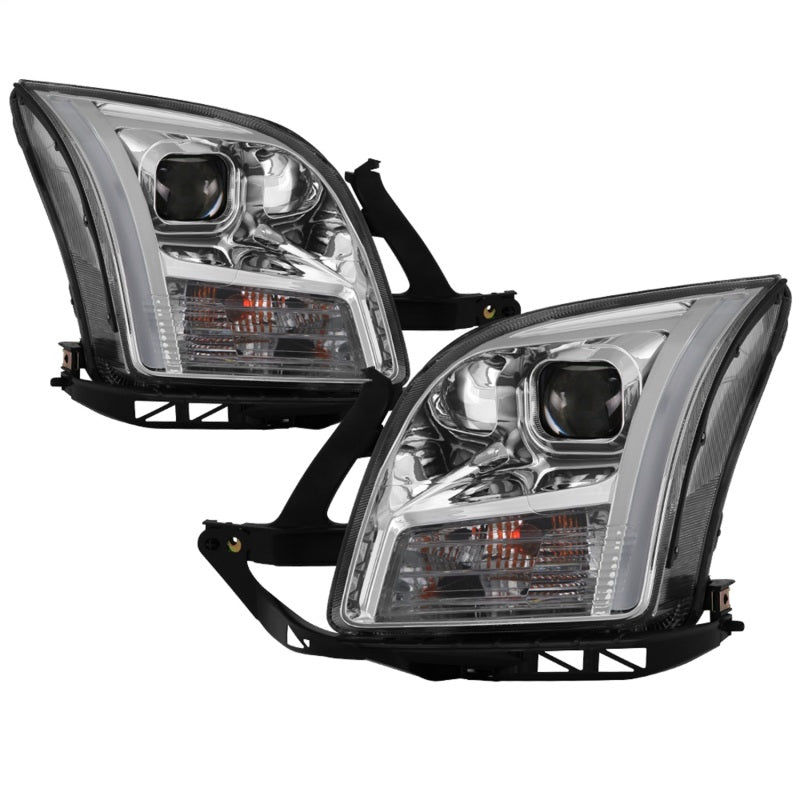 xTune 06-09 Ford Fusion Light Bar DRL Projector Headlights - Chrome (PRO-JH-FFU06-LB-C) SPYDER
