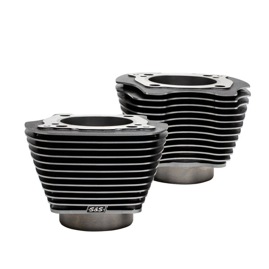 S&S Cycle 2017+ M8 Models 4.250in Bore 4.840in Big Bore Cylinder Set - Black Granite w/ Highlight - 910-0739A