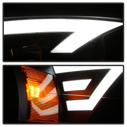 xTune 15-17 Ford F-150 DRL LED Light Bar Projector Headlights - Black (PRO-JH-FF15015-LB-BK) SPYDER