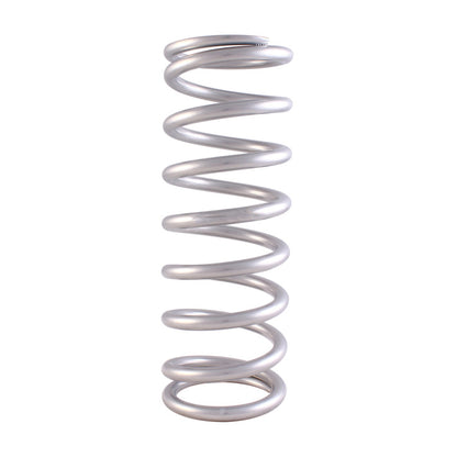 QA1 3-4/5in ID Tapered High Travel Pigtail Spring - 9in Length x 550lbs/in - Silver Powder Coated