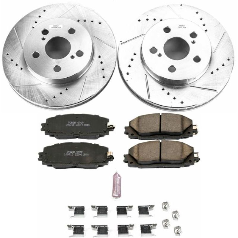 Power Stop 16-18 Toyota Prius Front & Rear Z17 Evolution Geomet Coated Brake Kit