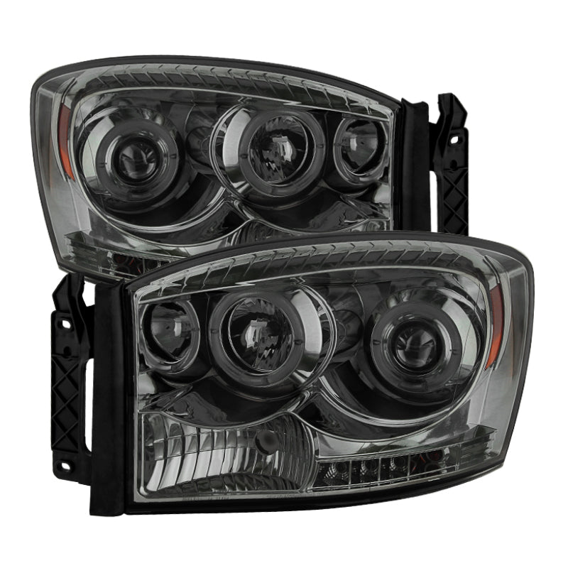 Spyder Dodge Ram 1500 06-08/Ram 2500 06-09 Projector Headlights LED Halo LED Smke PRO-YD-DR06-HL-SM SPYDER