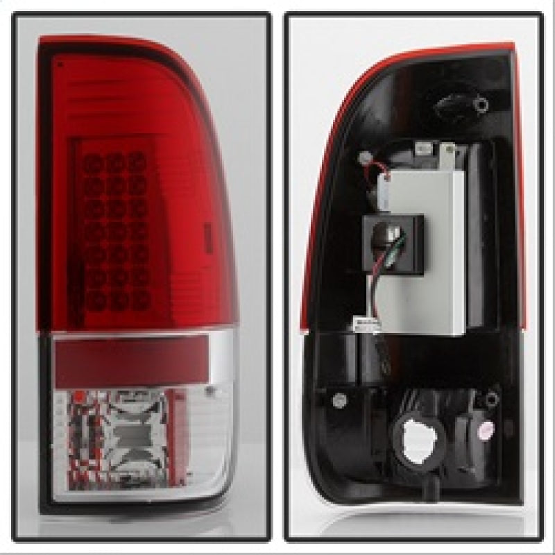 Spyder Ford F150 side 97-03/F250/350 Duty 99-07 LED Tail Lights Red Clear ALT-YD-FF15097-LED-RC SPYDER