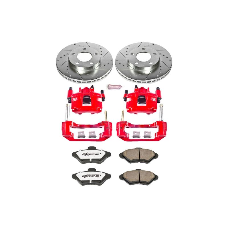 Power Stop 94-98 Ford Mustang Front Z26 Street Warrior Brake Kit w/Calipers PowerStop