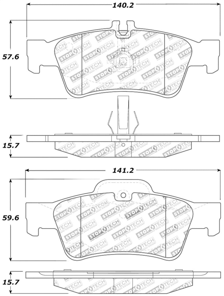 StopTech Premium Ceramic Rear Brake Pads - 308.09860