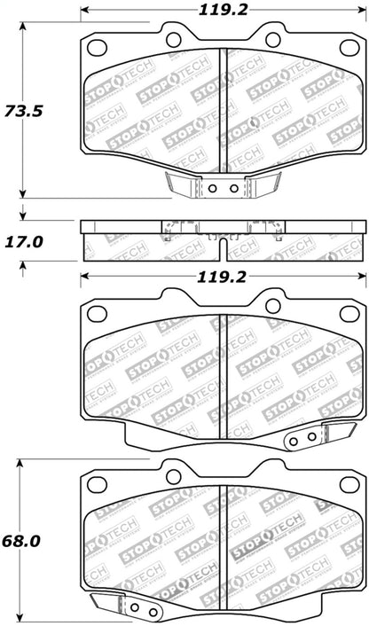 StopTech Premium Ceramic Front Brake Pads - 308.04360 Stoptech