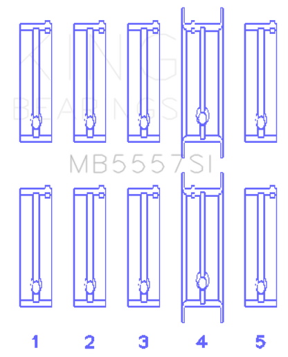 King Engine Bearings ChevrolET 121Ci/Ln2 134Ci (Size +0.25mm) Main Bearing Set