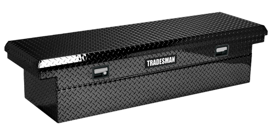 Tradesman Aluminum Single Lid Cross Bed Low-Profile Truck Tool Box (70in.) - Black Tradesman