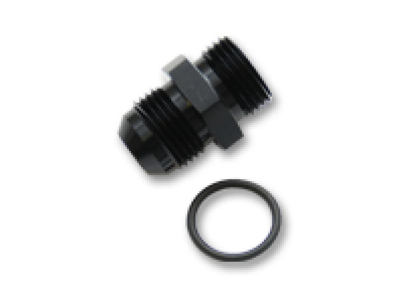 Vibrant -3AN Male Flare to -3 ORB Male Straight Adapter w/O-Ring - Anodized Black Vibrant