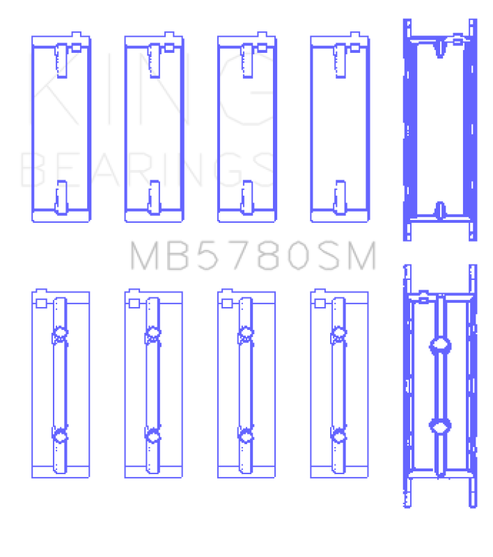 King Engine Bearings BMW N47 D20 A/B/C/D/N47 C20 A (Size +0.50mm) Main Bearing Set