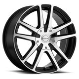 Raceline 145M Encore 16x7in / 4x100/4x108 BP / 40mm Offset / 72.62mm Bore - Black & Machined Wheel