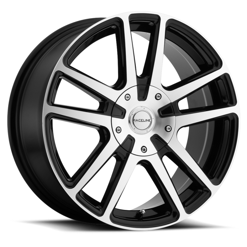 Raceline 145M Encore 15x7in / 4x100/4x108 BP / 40mm Offset / 72.62mm Bore - Black & Machined Wheel