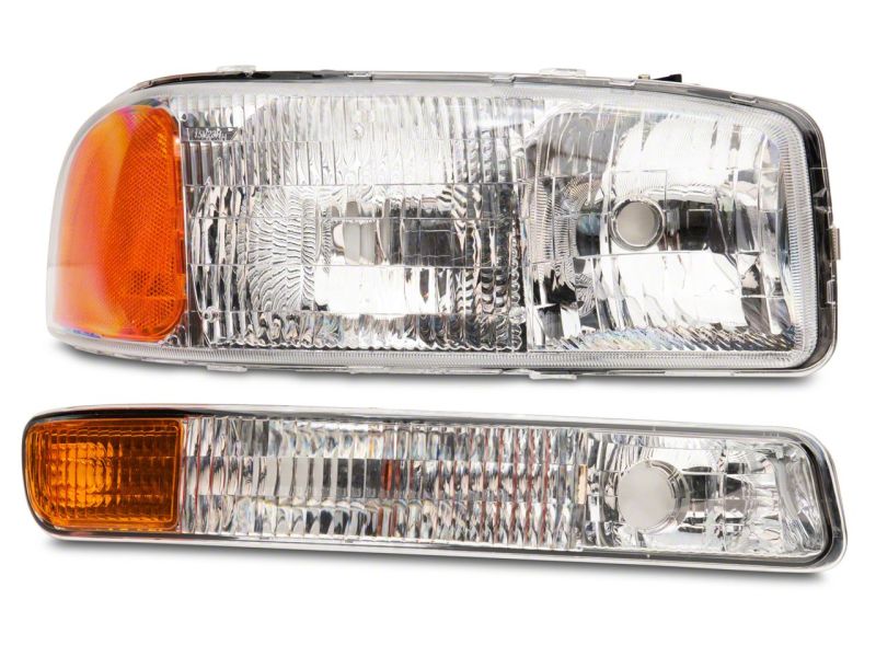 Raxiom 99-06 GMC Sierra 1500 Axial Series OEM Style Rep Headlights- Chrome Housing (Clear Lens)