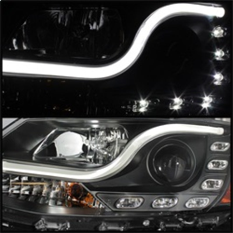 Spyder Volkswagen Jetta 11-14 Projector Headlights Halogen Light Tube DRL Blk PRO-YD-VJ11-LTDRL-BK SPYDER