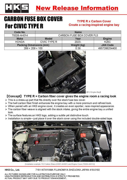 HKS DRY CARBON FUSE BOX COVER FL5