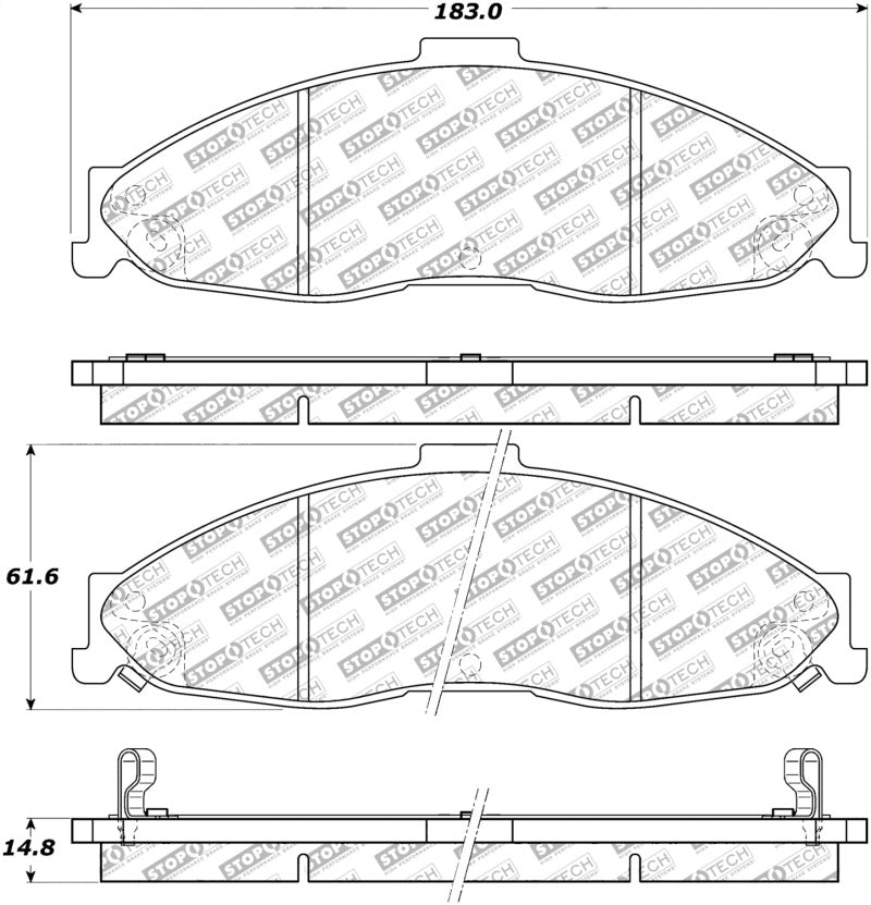 StopTech Street Disc Rear Brake Pads - 305.07490 Stoptech