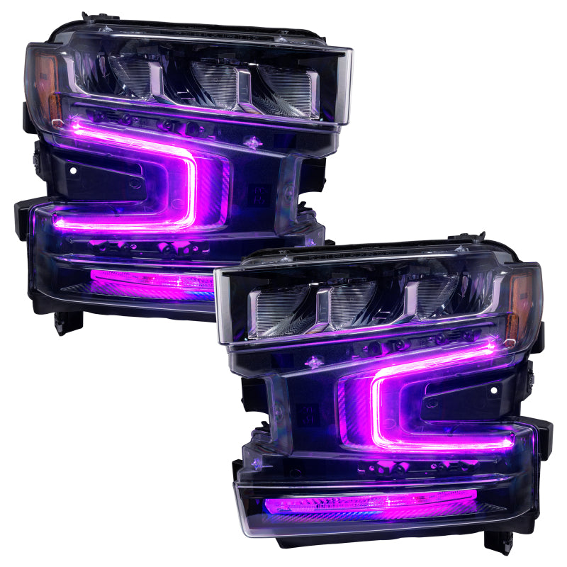 Oracle 19-21 Chevy Silverado 1500 RGB+W Headlight DRL Upgrade Kit - ColorSHIFT 2