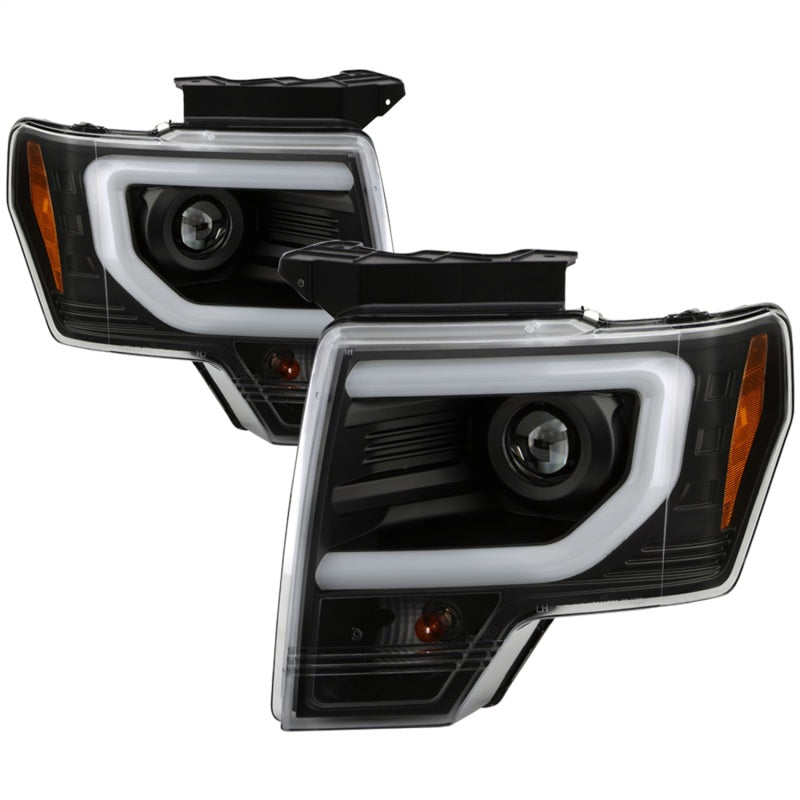 Spyder Ford F150 09-14 Halogen Light Bar Projector Headlights Black PRO-YD-FF15009PL-BK SPYDER