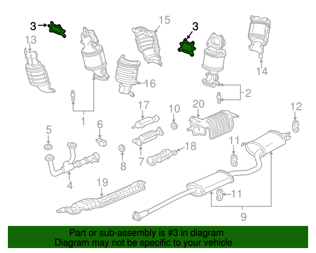 PLM Gaskets For PCD Primary Catalytic Converters Acura TL & Honda Accord 18115-R70-A01 PrivateLabelMfg