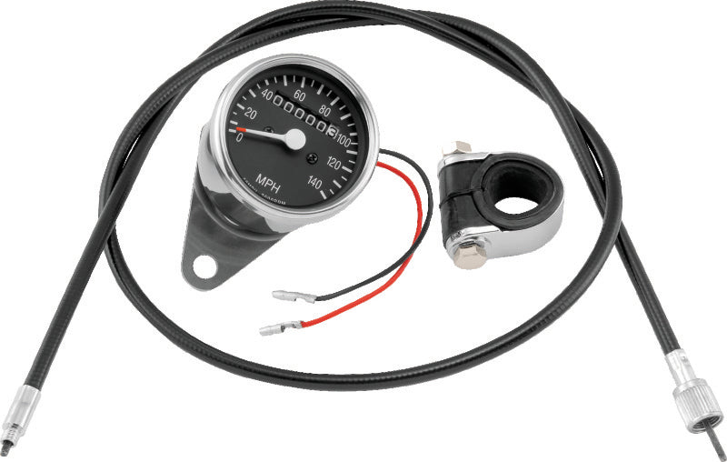 Bikers Choice L73-94 XL 73-94 FX FXR 2:1 Custom Mini Speedo Kit Black Face 140 Mph 2 1/2 Inch - 493304
