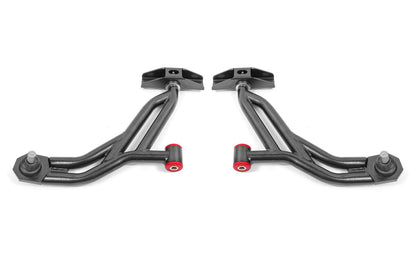 BMR 10-14 Ford Mustang Adj. Lower A-Arms Delrin/Rod End w/ 19mm STD. Ball Joint - Black Hammertone AA755H BMR Suspension