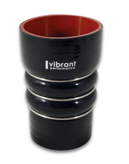 Vibrant Silicone Coupling 4 Ply Aramid CAC Transition Hose 3.25in x 3in Inlet/Outlet - Black Vibrant