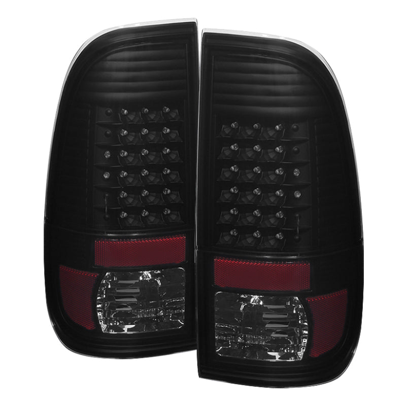 Xtune Ford Super Duty 08-15 LED Tail Lights Black Smoke ALT-JH-FS08-LED-BKSM SPYDER