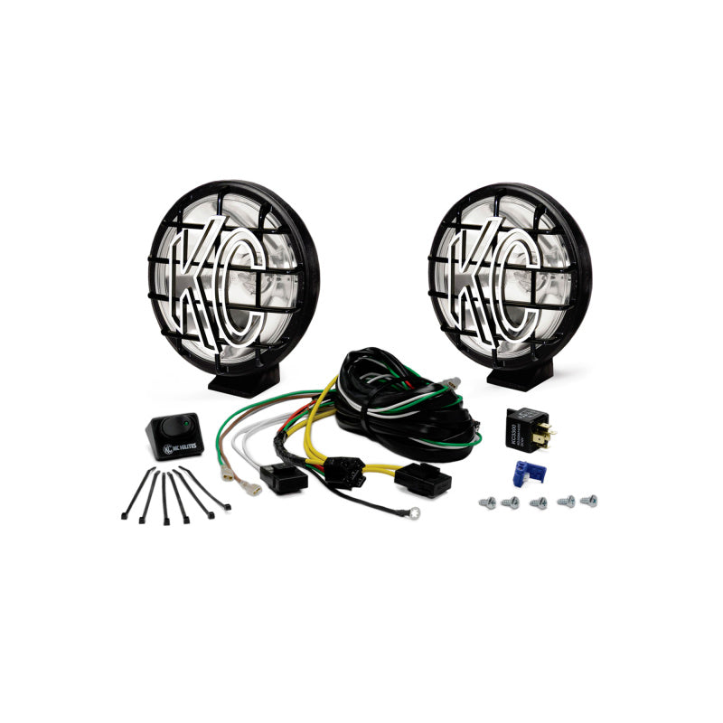 KC HiLiTES Apollo Pro 6in. Halogen Light 100w Spot Beam (Pair Pack System) - Black KC HiLiTES