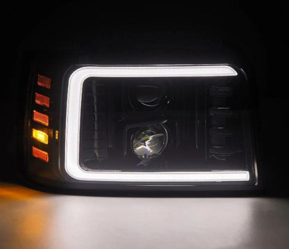 AlphaRex 880265 92-96 Ford F-Series/Bronco PRO-Series Proj Headlights Alpha-Blk w/Seq. Sig & DRL