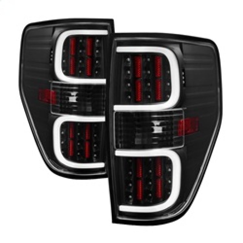 xTune Ford F150 09-14 LED Tail Lights - Black ALT-ON-FF15009-LBLED-BK SPYDER