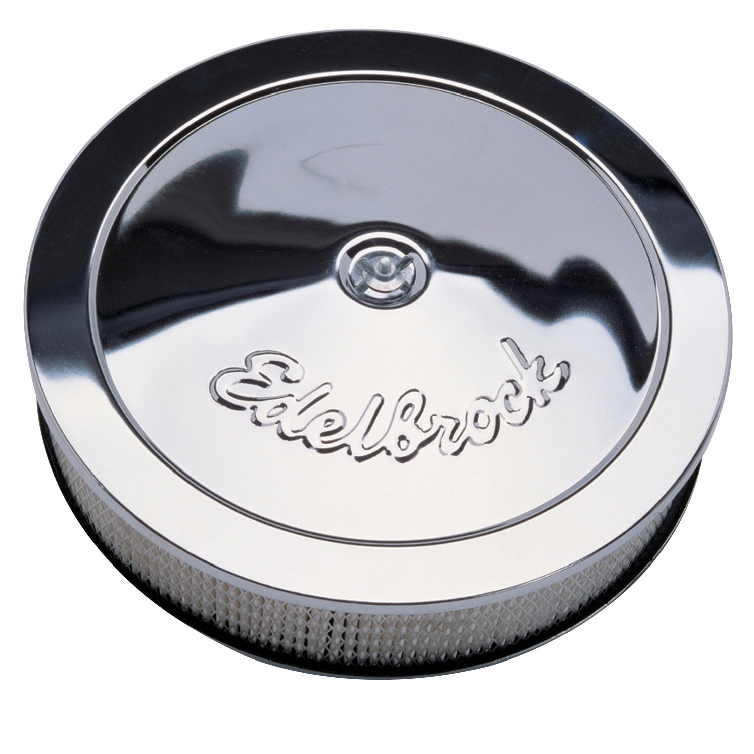 Edelbrock 1207 Pro-Flo chrome 14 inch round air cleaner with 3 inch paper filter