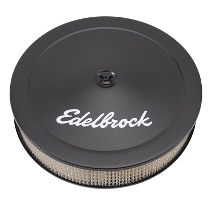 Edelbrock 1223 Pro-Flo black 14 inch round air cleaner with 3 inch paper element