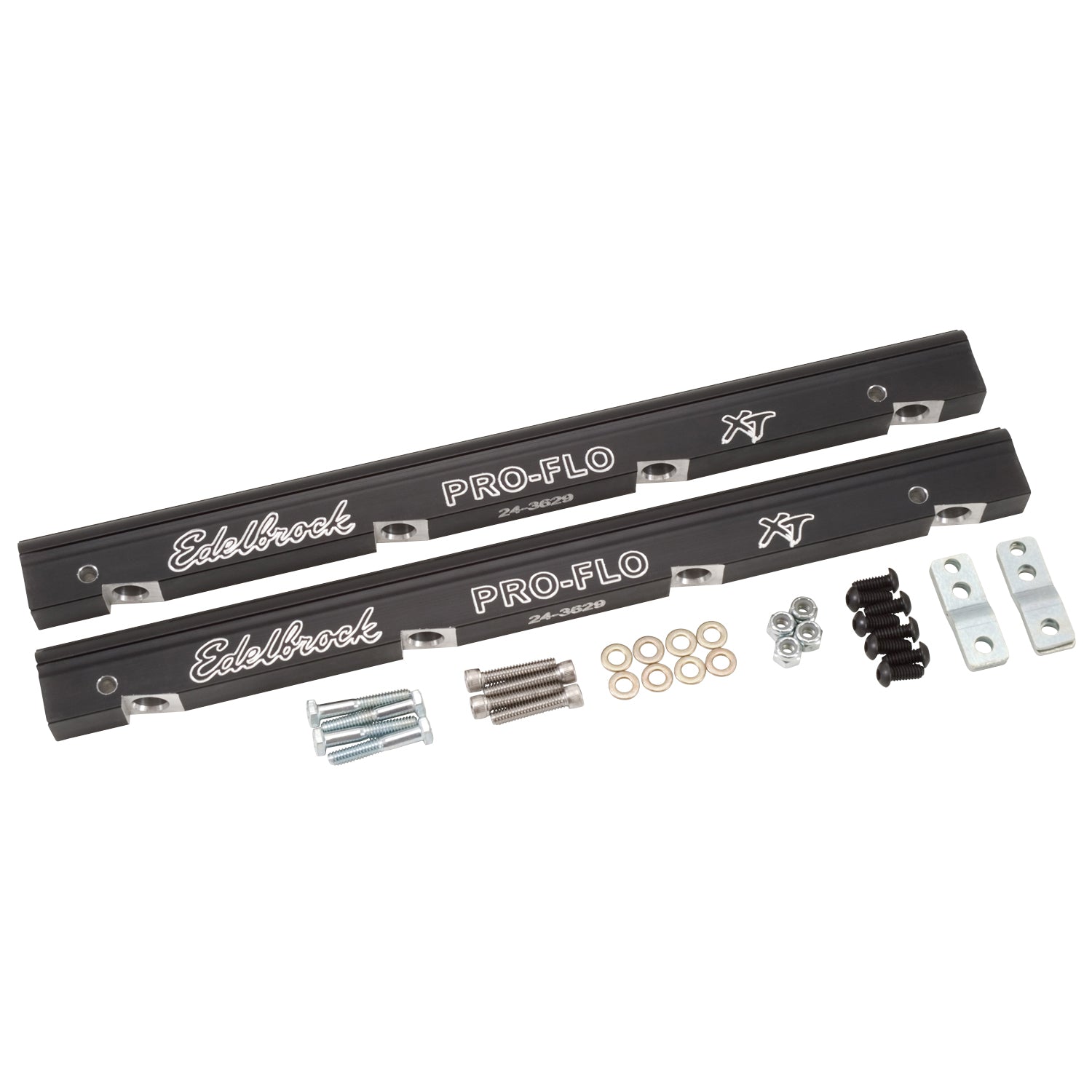 Edelbrock 3629 LS1 fuel rail kit -6 AN black anodized aluminum