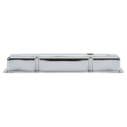 Edelbrock 4449 Signature Series chrome valve covers small block Chevy 262-400
