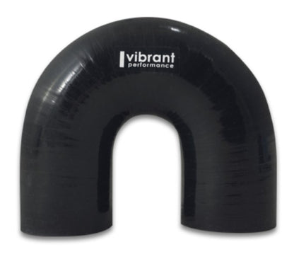 Vibrant 4 Ply Reinforced Silicone Elbow Connector - 1.75in ID x 5.50in Leg 180 Deg Elbow (BLACK) Vibrant