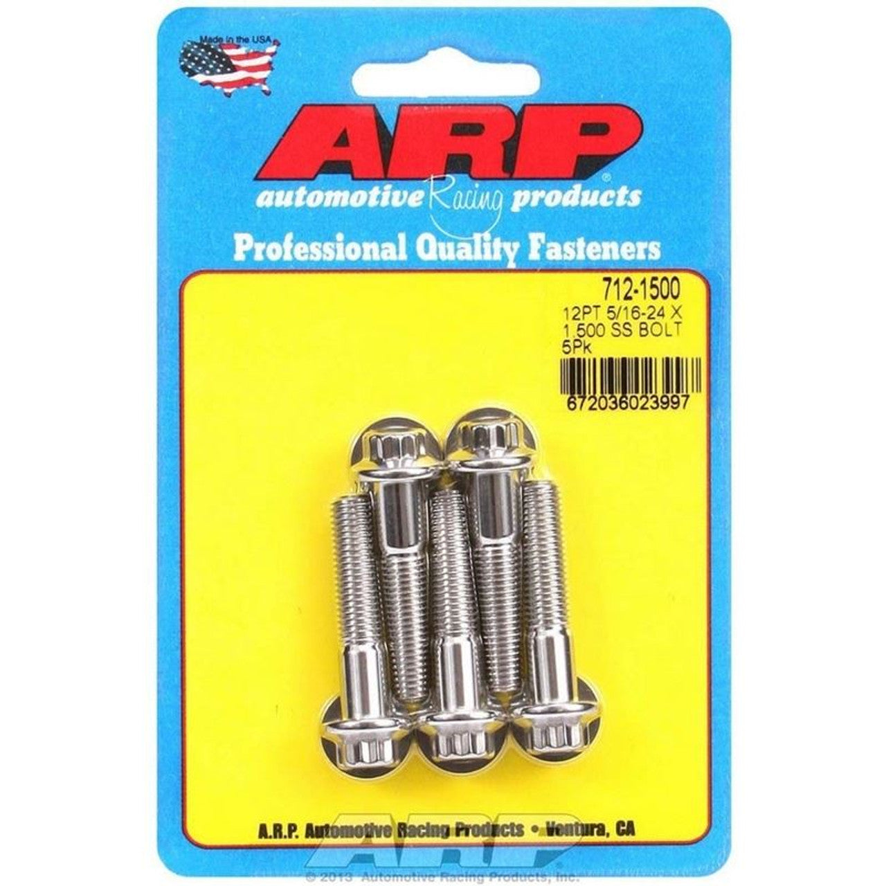 ARP 5/16-24 in. RH Thread, 1.500 in Hex Head Bolts - Set of 5