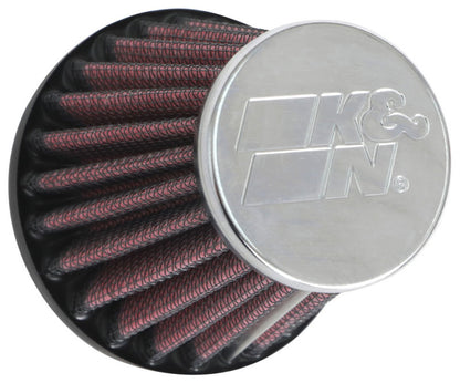 K&N Universal Round Tapered Chrome Filter 1.563in Flange ID x 3in Base OD x 2in Top OD x 3in H K&N Engineering