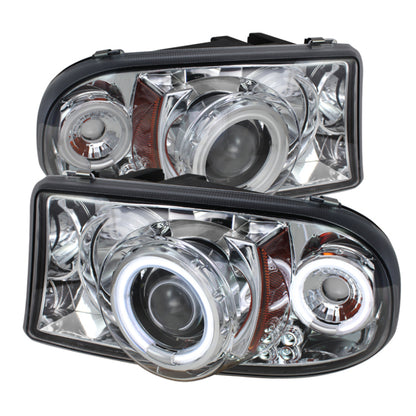 Spyder Dodge Dakota 97-04/Durango 98-03 1PC Projector Headlights LED Halo LED Chrm PRO-YD-DDAK97-C SPYDER