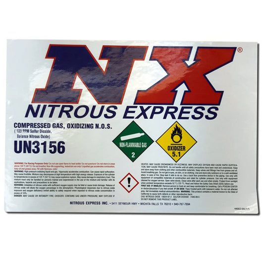 Nitrous Express Bottle Decal For 5 Pound Bottle - 15994-05