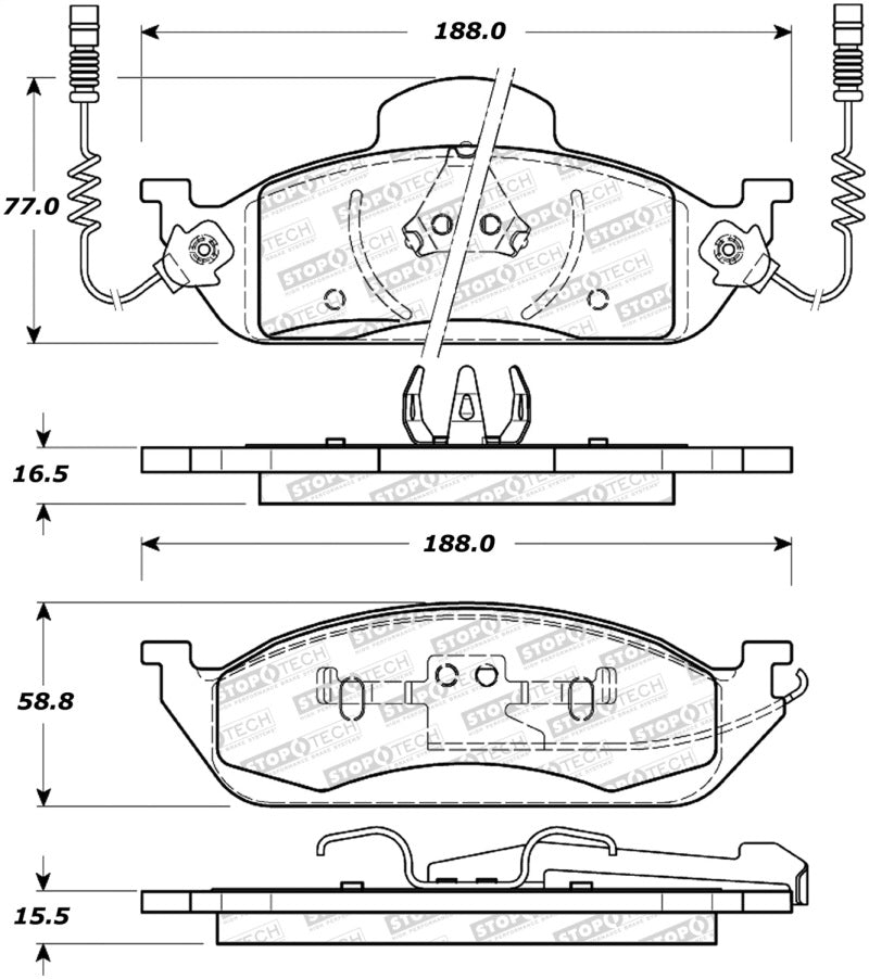 StopTech Premium Ceramic Brake Pads - 308.07600